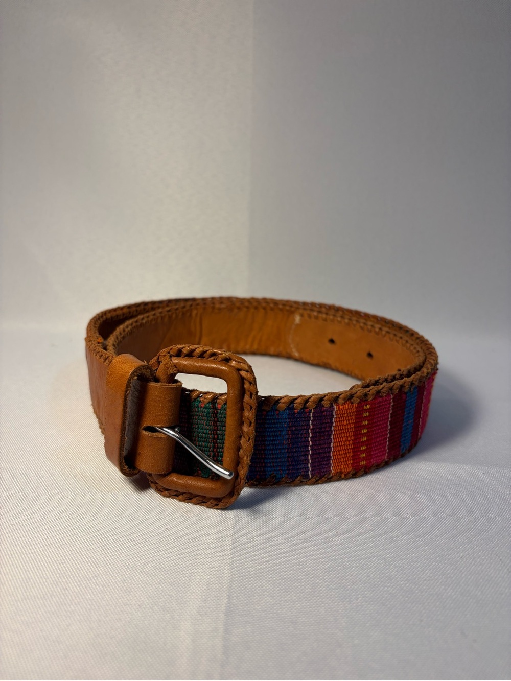 Handwoven Multi-Color Leather Belt